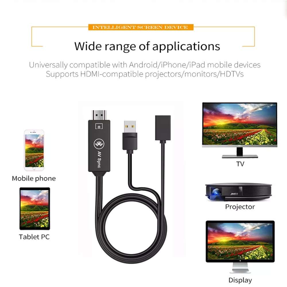 HDTV Cable Adapter HDMI To Mobile For Android , iPhone & iPad 3RAFOTY