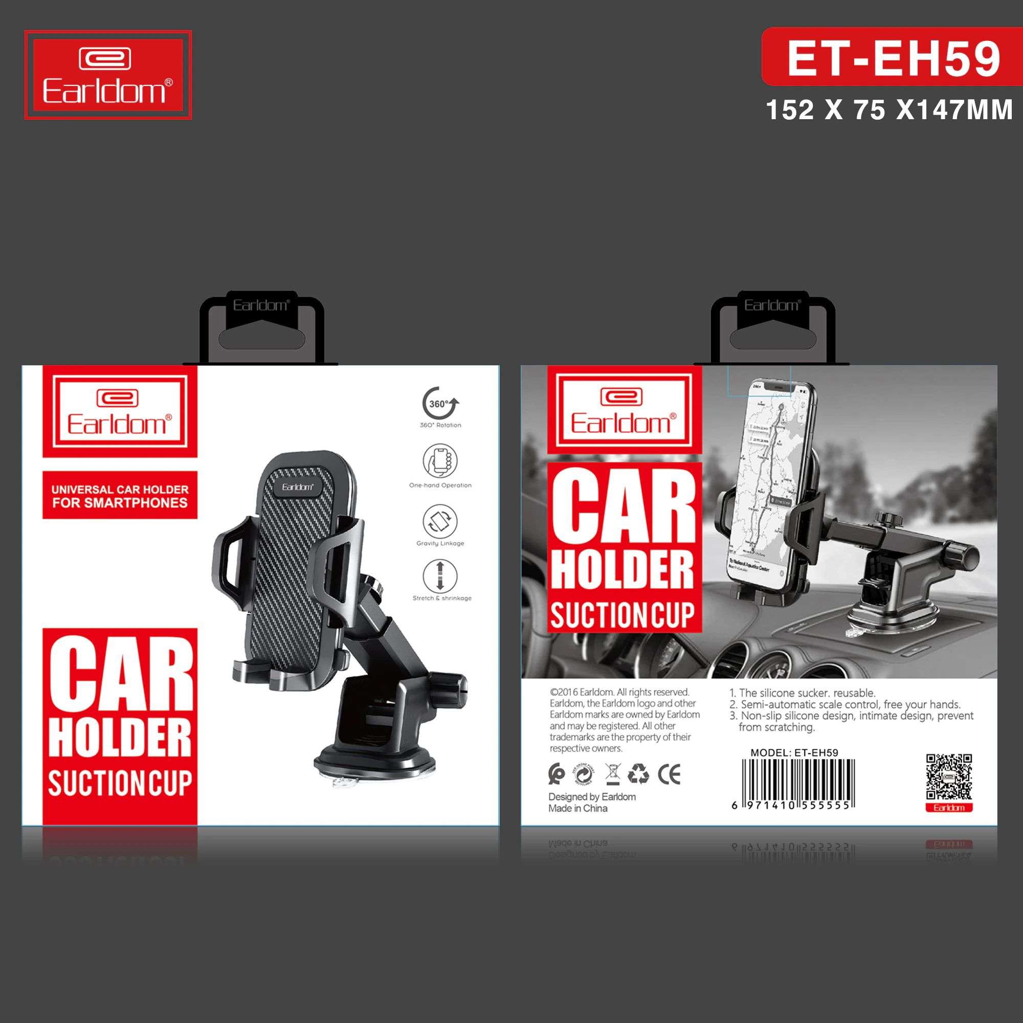Earldom EH59 Adjustable Height Car Mobile Holder 3RAFOTY STORE